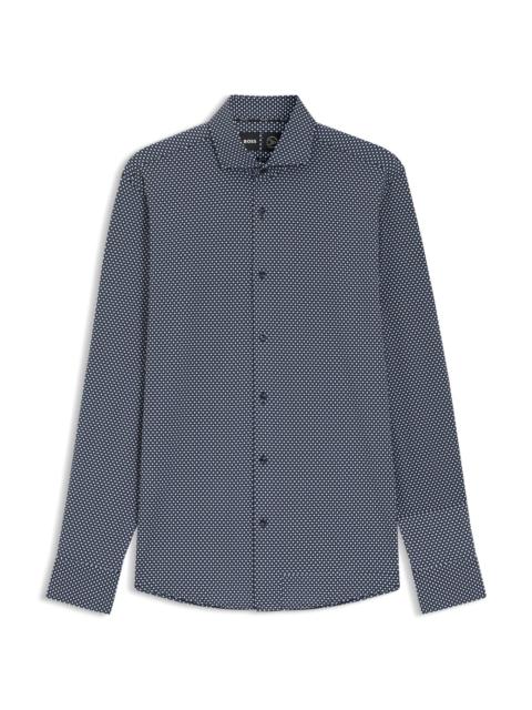 BOSS PRINTED SLIM-FIT SHIRT IN ITALIAN-MADE PERFORMANCE-STRETCH JERSEY