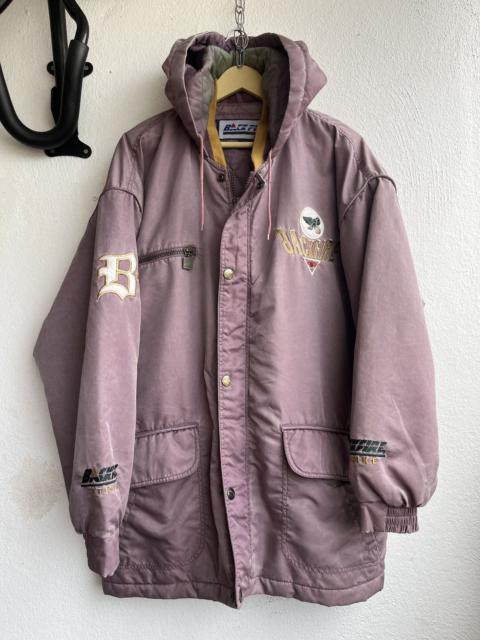 VINTAGE BACKFIRE MILLS AMERICAN LEAGUE BLUE BOWL JACKET