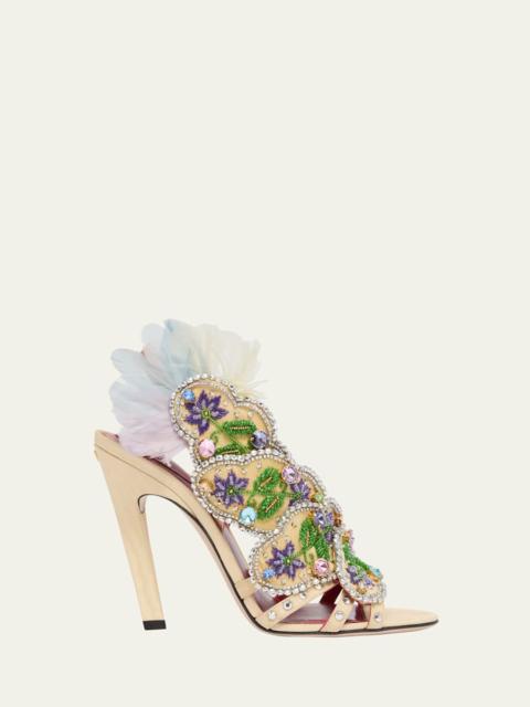 Valentino Dans Le Foyer Embellished Slingback Sandals