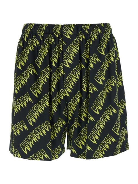 BALENCIAGA Balenciaga Men Creeper Viscose Yellow Shorts With Side Pockets For Men