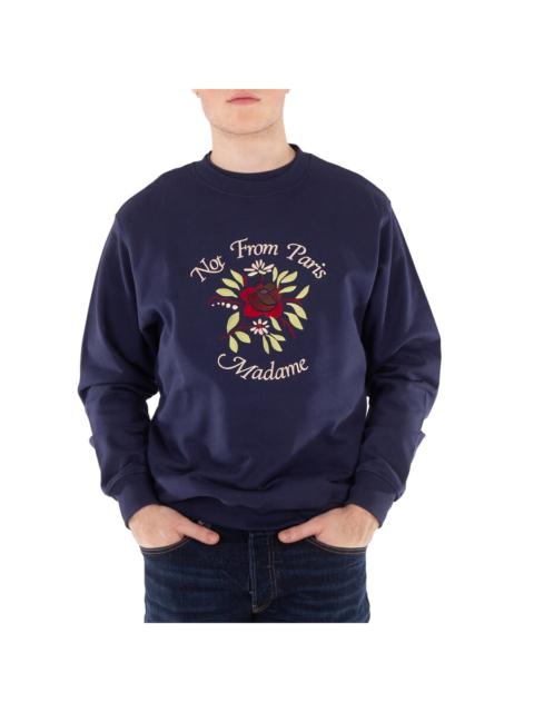 Drôle de Monsieur Drole De Monsieur Men's Navy Slogan Fleurs Le Sweatshirt