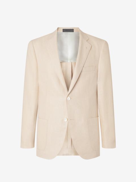 CORNELIANI Cream linen and lyocell jacket