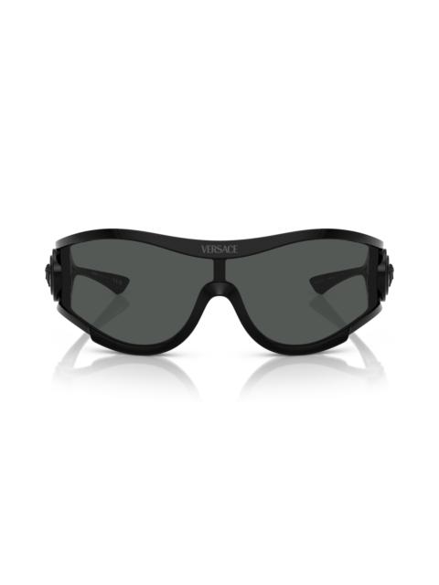 VERSACE Versace 180mm Irregular Sunglasses in Black at Nordstrom