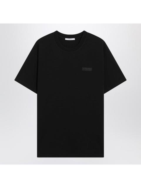 Givenchy Givenchy Black Cotton T-Shirt With Logo Patch Men