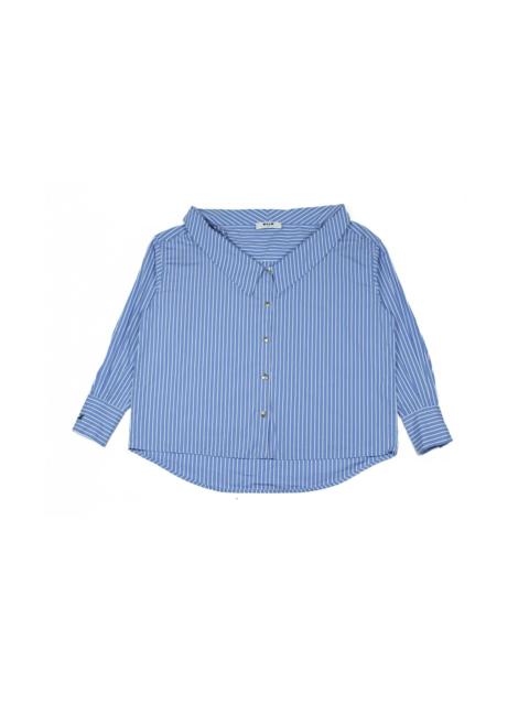 MSGM MSGM Milano Off the Shoulder Stripe Button Up Shirt