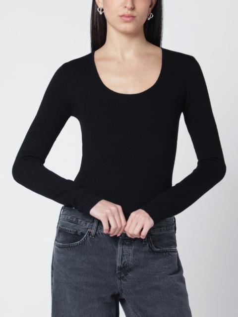 TOTEME Black wool-blend knit top