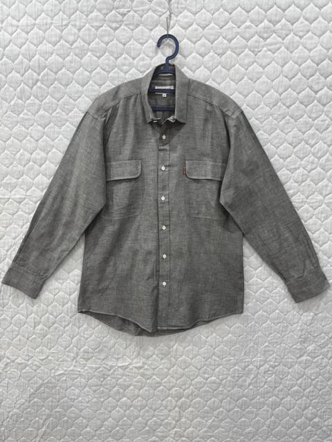 SAINT LAURENT YVES SAINT LAURENT CHAMBRAY COLLAR T SHIRT