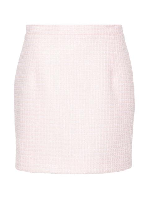 Alessandra Rich Sequin checked tweed mini skirt