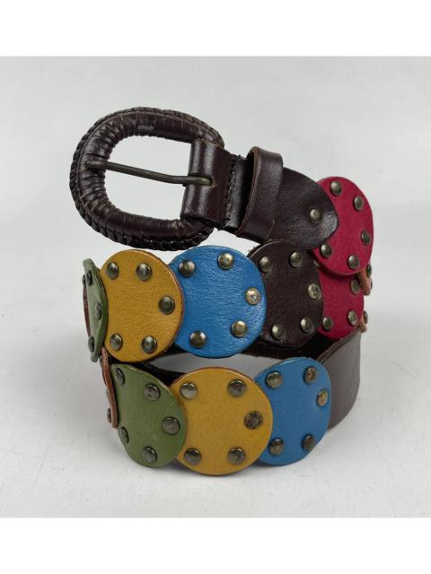 Japanese Brand - super rare multicolor studded leather belt tc32