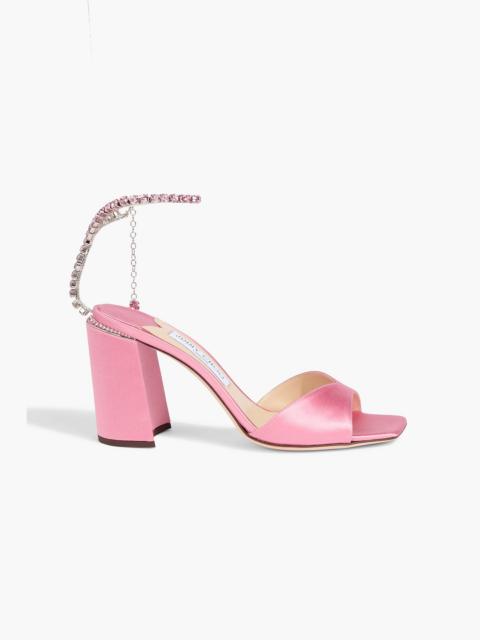 JIMMY CHOO Saeda 85 crystal-embellished satin sandals