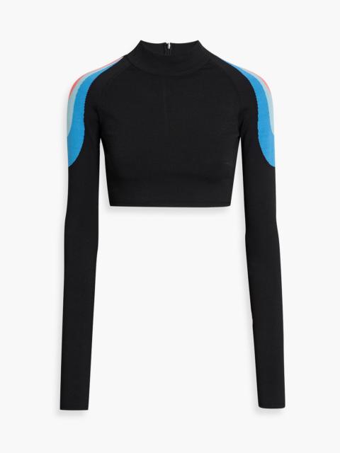 PUCCI Cropped jacquard-knit top