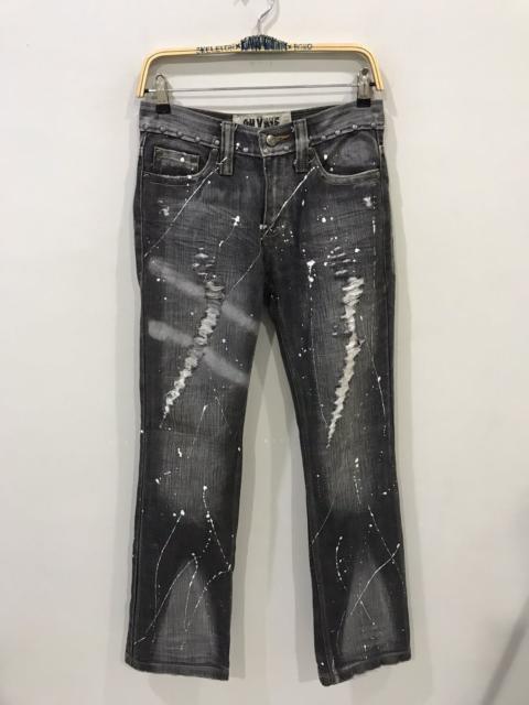 Other Designers Designer - FLARE RHYME Designed in Japan Painter Spiky Distressed Denim