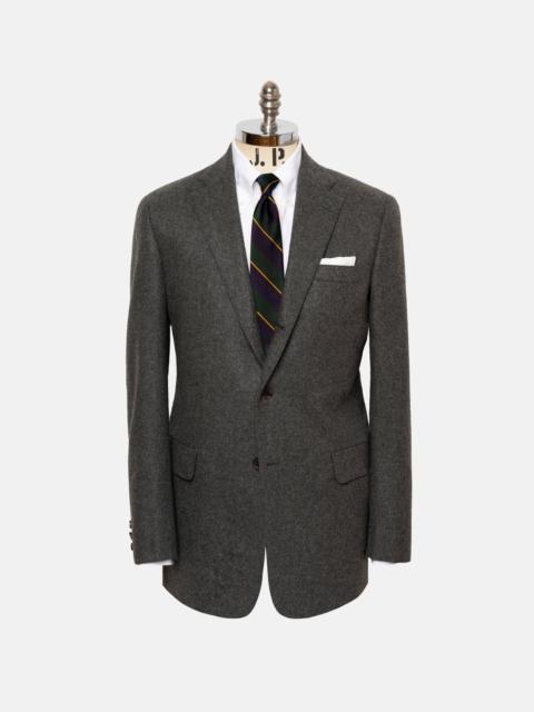 J. PRESS MADE-IN-USA SOLID GREY FOX FLANNEL SUIT