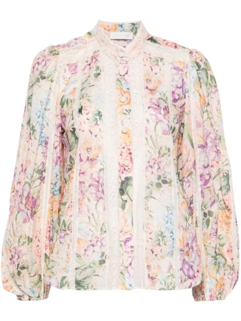 Zimmermann Women Floral Print Lace Trim Shirt