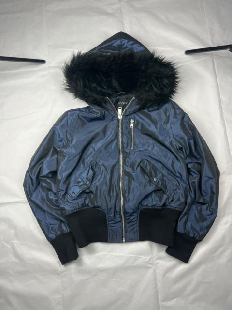Other Designers Vintage LGB If Six Was Nine Style Faux Fur Zip Bomber