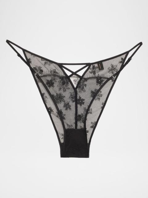 KIKI DE MONTPARNASSE All Over Lace Cheeky Low-Rise Briefs
