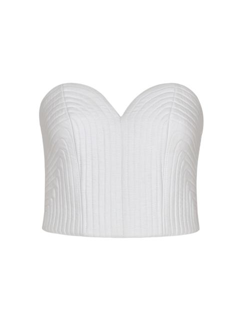 ANDRES OTALORA De Sal Strapless Linen Top off-white