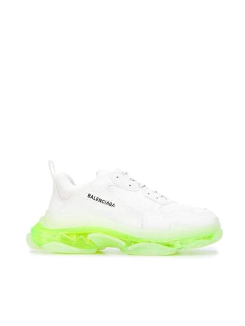 BALENCIAGA White Triple S Leather and Mesh Sneakers
