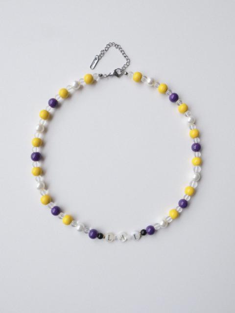 Other Designers Ceramics with Pearl LAL Lakers Handmade Beaded Necklace