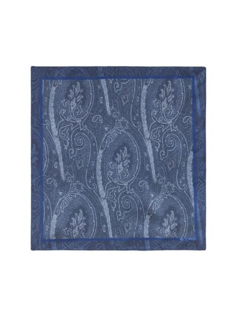 paisley-logo-print silk scarf