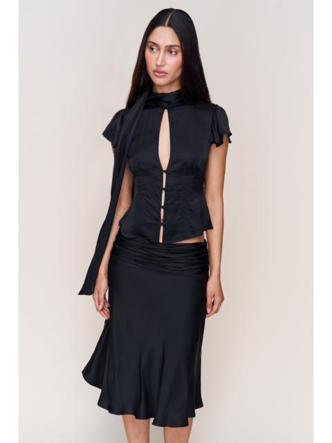 GUIZIO EDA SATIN MIDI SKIRT