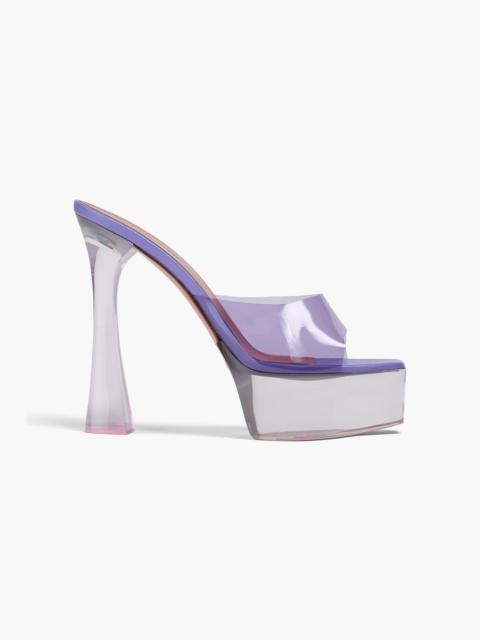 Amina Muaddi Dalida PVC platform mules