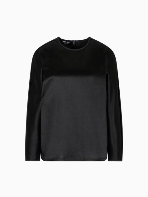 GIORGIO ARMANI BLOUSE IN TUSSAH SILK SATIN
