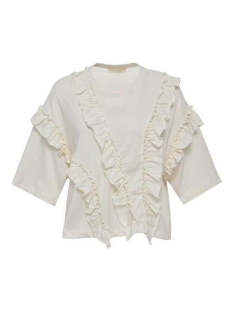 ULLA JOHNSON Sydney Short Sleeve Ruffle Tee