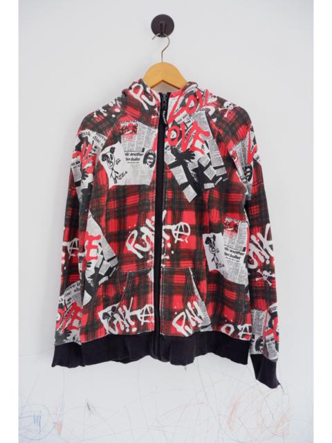 Japanese Brand - Super Lovers Punk Anarchy Ripped Hoodie Zipper