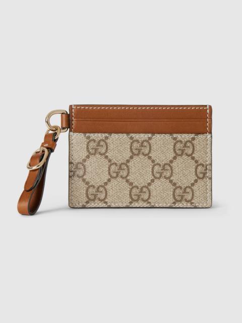GUCCI GG Emblem card case with strap