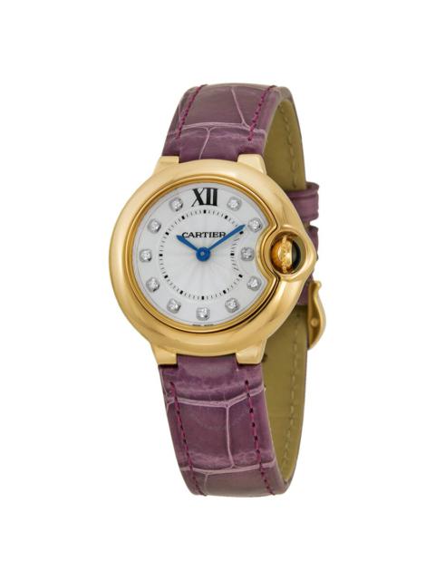 Pre-owned Cartier Ballon Bleu de Cartier Diamond Silver Dial Ladies Watch WE902050