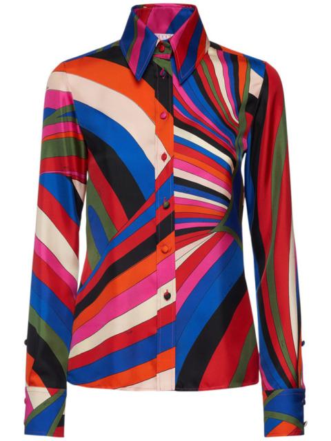 PUCCI Printed silk long sleeve shirt