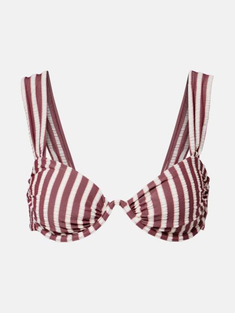 SIMKHAI Anniston striped bikini top