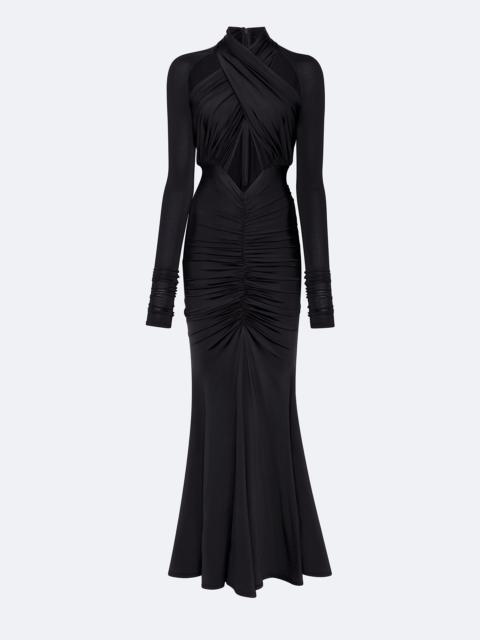 LAPOINTE Jersey Halter Ruched Gown