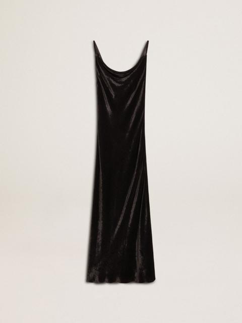 Golden Goose Women's black velvet-effect slip dress