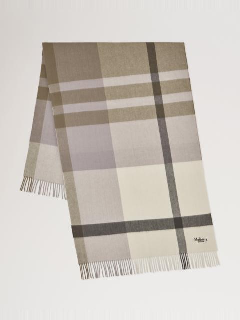 Mulberry Large Check Merino Wool Scarf
Eggshell & Olive Merino Wool