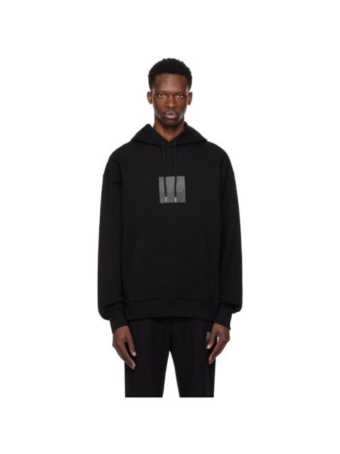 HUGO Black Relaxed-Fit Split Logo Hoodie