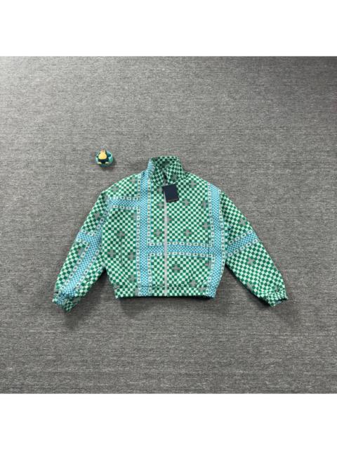 Louis Vuitton Louis Vuitton green checkered print coat