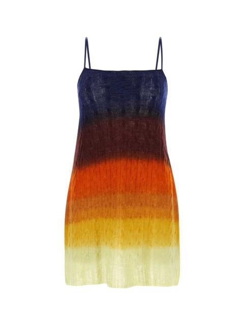 Multicolor Wool Mini Dress