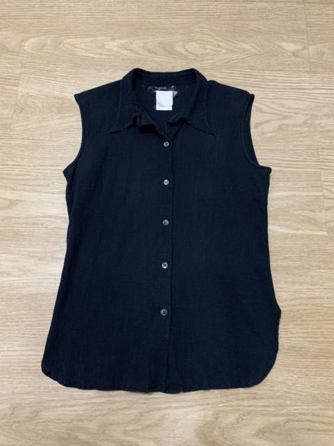 Other Designers Vintage - Agnes B Pleated Linen Sleeveless Buttons Up