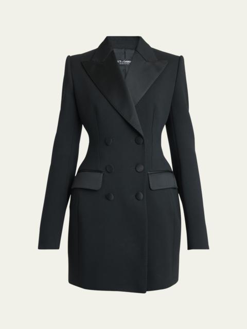 Tuxedo Double-Breasted Mini Jacket Dress