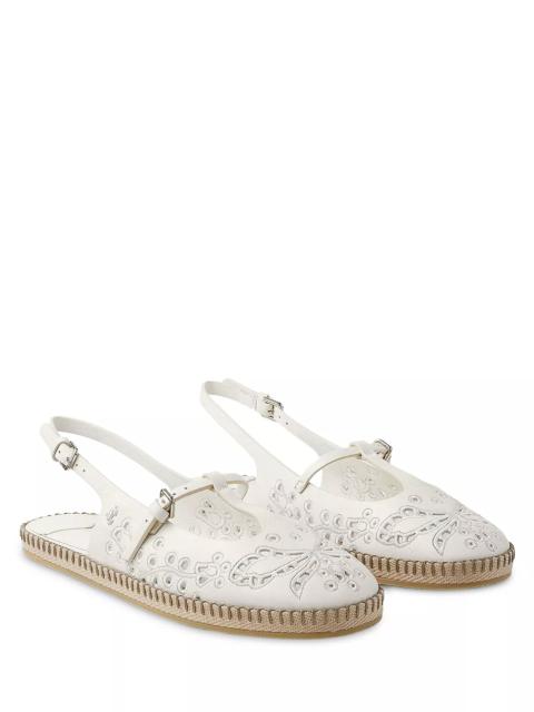 JIMMY CHOO Women's Embroidered Slingback Flats