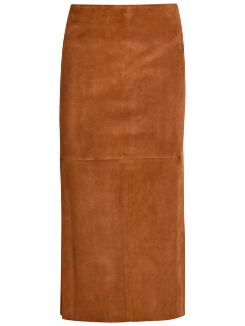 STOULS Stouls Winona Split-hem Suede Midi Skirt
