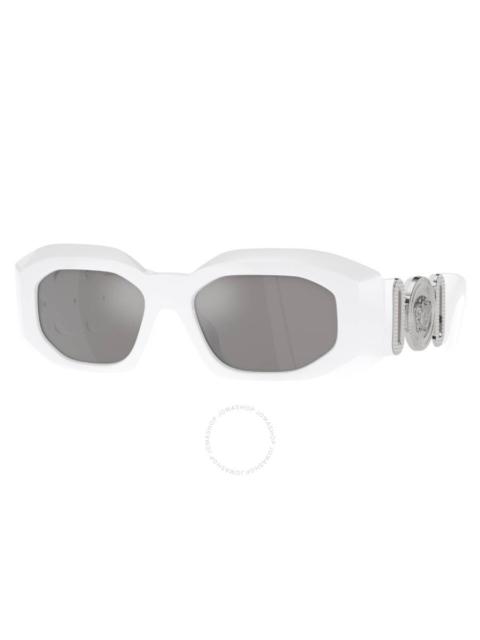 Versace Light Grey Mirror Silver Irregular Men's Sunglasses VE4425U 314/6G 54