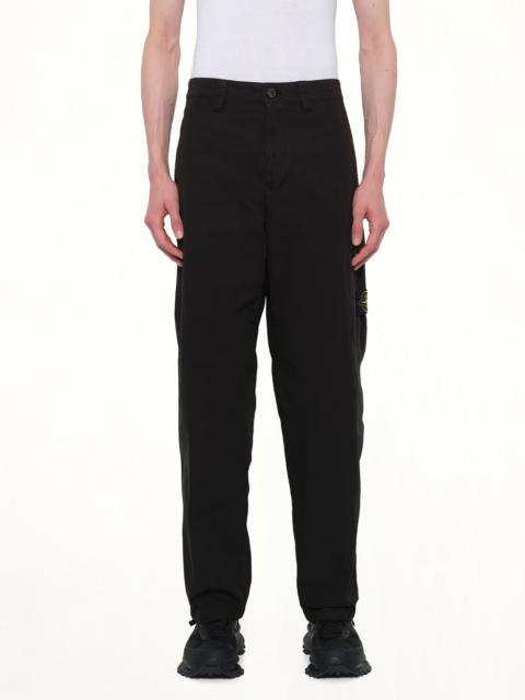 Stone Island 3100011 Organic Cotton Ripstop Trousers in Black