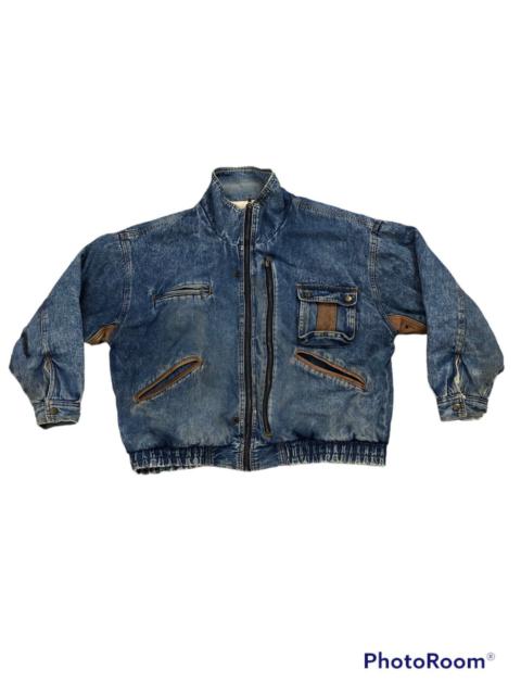 Other Designers Vintage Arizona Distressed Denim Bomber Jacket