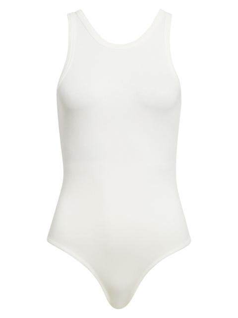 Alaïa Alaïa Rib Bodysuit in Blanc Casse at Nordstrom