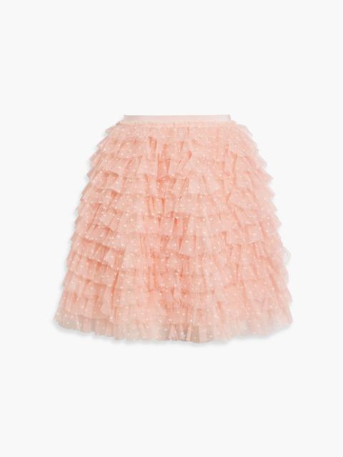 REDValentino Ruffled point d'esprit mini skirt