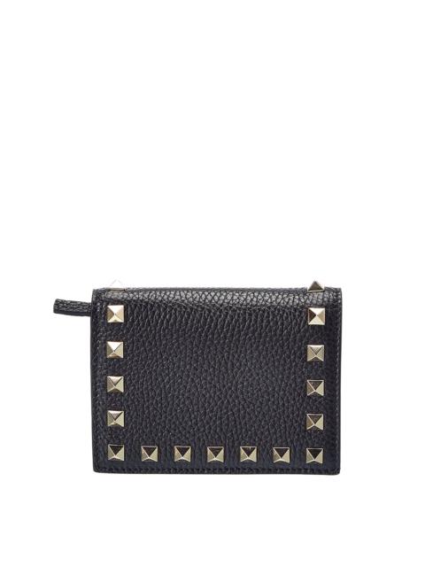 Valentino Valentino Rockstud Grainy Leather Card Holder