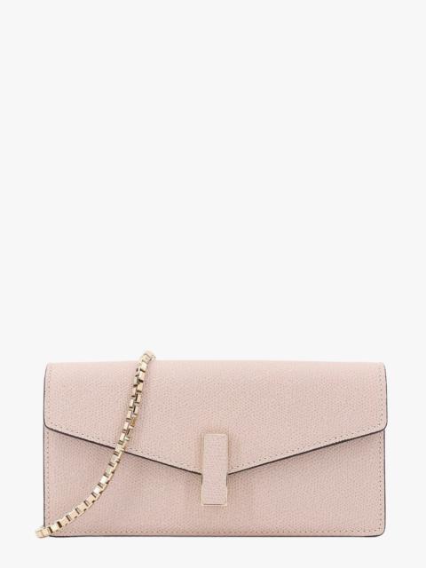 Leather clutch with metal detail